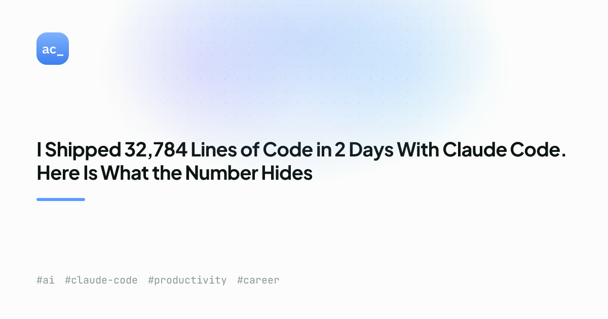 Claude Code Workflow: 32,784 Lines in 2 Days, Lessons